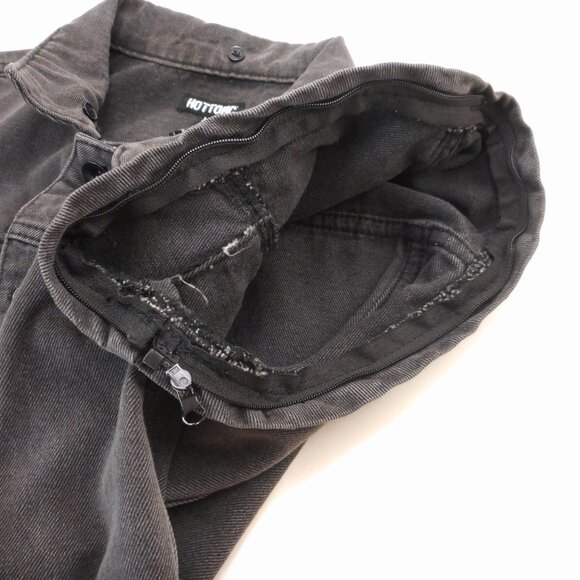 Hot Topic Denim Vest Faded Black Men's M Punk Grunge Goth [Missing Parts] - Picture 7 of 10